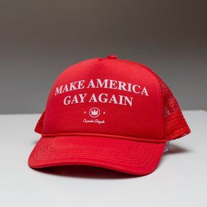 Make America Gay Again Red Trucker Hat from Seattle's Cupcake Royale
